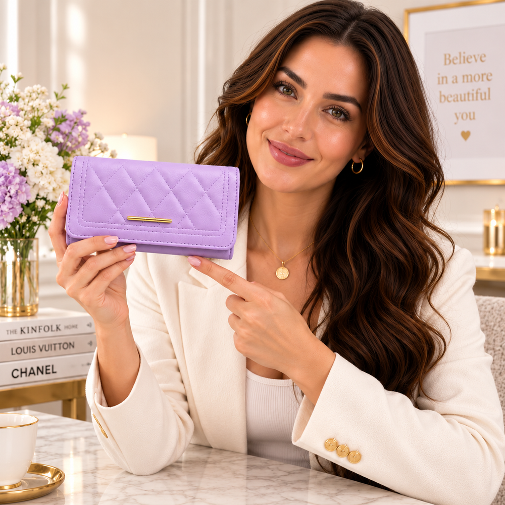 Portofel Damă Mare 20 × 10 cm – 5 culori, 8 Compartimente pentru Carduri, Portofel Elegant și Practic Powersale