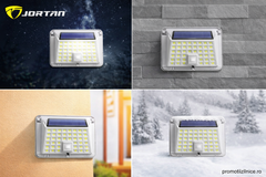 Set 10 Lampi Solare JORTAN LED 90 SMD cu Senzor de Miscare, IP65, Iluminat Exterior Curte Gradina Terasa, Panou Solar, Lumina Alba Rece PromotiiZilnice