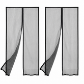 Set 2 Perdele Anti-Insecte pentru Ușă 210 x 100 cm, Închidere Automată , Montaj Rapid, Plasă Fină împotriva Insectelor, Negru PromotiiZilnice