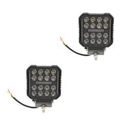Set 2 Proiectoare Patrate Auto LED 48W cu DRL, 9-80V, Lumina Alb-Galben, IP67 - PromotiiZilnice