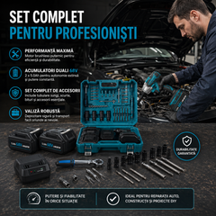 Trusa Masina de Impact si Insurubat 550Nm cu 2 Acumulatori 68V 5Ah, Motor Brushless, 43 Accesorii si Valiza Transport PromotiiZilnice