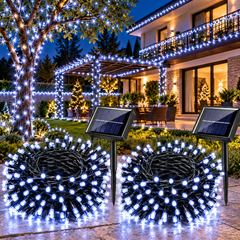 Set 2 Instalații Solare LED, 10 m, 100 LED-uri/Bucată Powersale