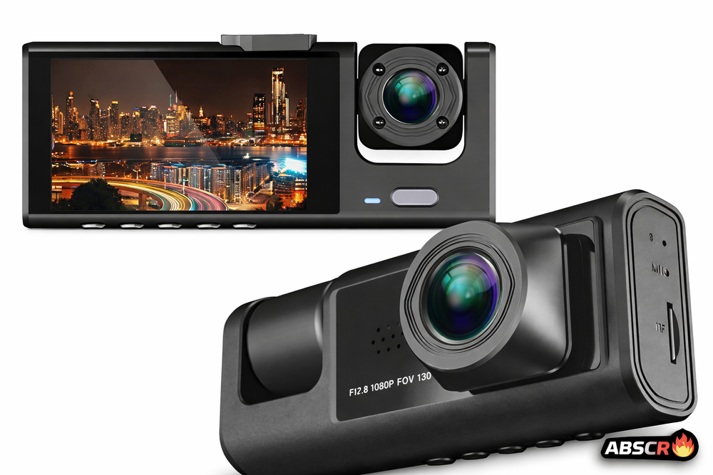 Camera auto DVR 3 canale, fata + interior + spate, Full HD 1080P, unghi larg 170°, ecran 2 inch, vedere nocturna, G-sensor, inregistrare in bucla PromotiiZilnice