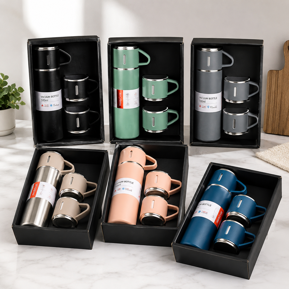 Pachet 2 Termosuri 500 ml cu 6 Cești – Set 8 Piese Powersale