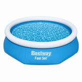 Piscina Gonflabila Bestway Fast Set Rotunda 244 x 61 cm, Capacitate 1880 Litri, Montaj Rapid, Albastra Powersale