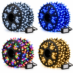 Set 2 Instalații LED 100 m, 8 Jocuri de Lumini Powersale
