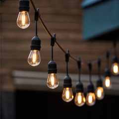Ghirlandă LED 20 Metri cu 40 Becuri Filament E27, Impermeabilă IP65, Lumina Caldă, Exterior Terasă Grădină Powersale
