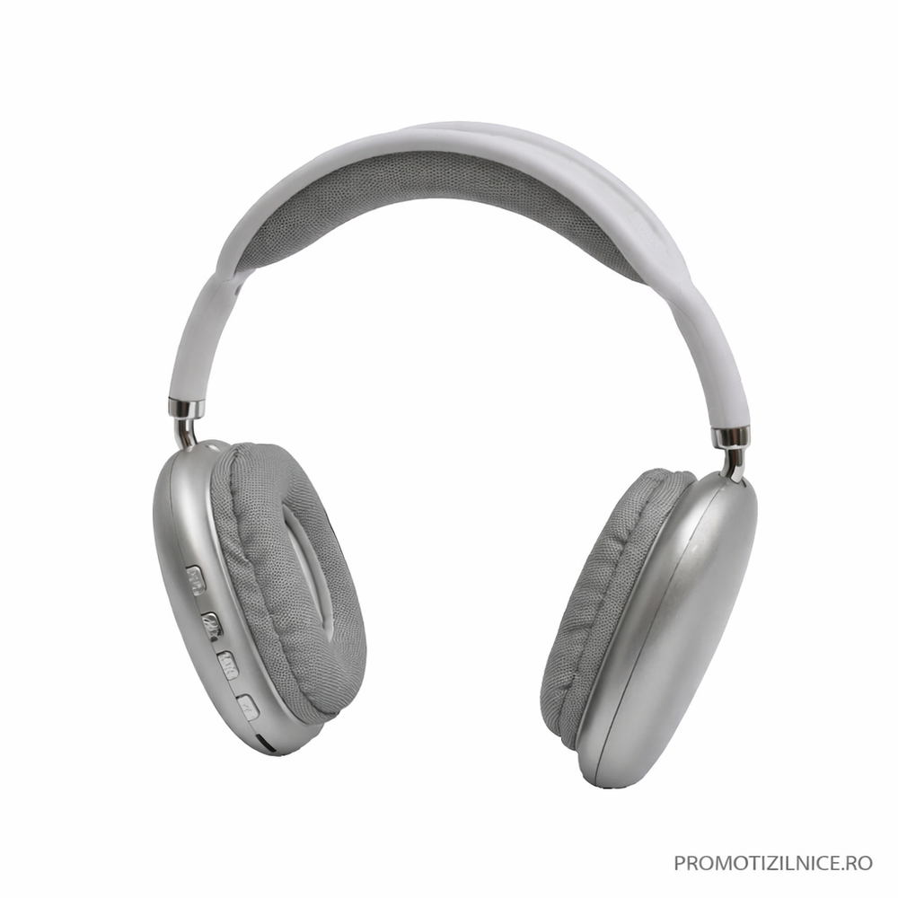 Casti Wireless P9 Pro Max Bluetooth 5.3, Alb-Argintiu, Autonomie 15-20 Ore, Microfon Integrat PromotiiZilnice