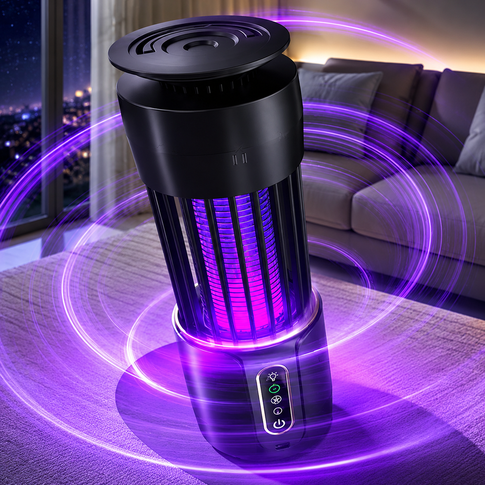 Lampa UV Anti Insecte 2 in 1 cu Acumulator Reîncărcabil, Anti Țânțari și Muște, Funcție Lampă de Veghe, USB Type-C, Portabilă PromotiiZilnice