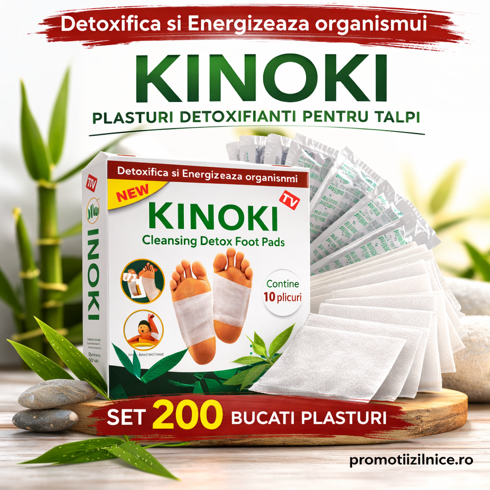 Set 200 Bucăți Plasturi pentru Tălpi Kinoki – Îngrijire și Relaxare Zilnică PromotiiZilnice