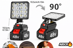Lampa de lucru LED portabilă 48W cu acumulator Li-Ion 48V – Proiector reglabil 90°, iluminare puternică, autonomie mare PromotiiZilnice