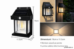 Set 8 Bucăți Lampă Solară de Perete Exterior cu Senzor de Mișcare și Senzor Crepuscular, 3 Moduri Iluminare Powersale