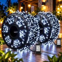 Set 2 Instalații LED 100 m, 8 Jocuri de Lumini Powersale