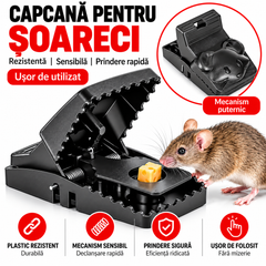 Set 10 Capcane din Plastic pentru Soareci 14x7.5cm cu Declansare Rapida, Reutilizabile PromotiiZilnice