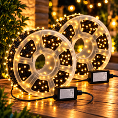Set 2 Instalații LED 100 m, 8 Jocuri de Lumini Powersale