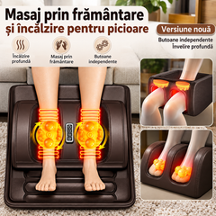 Saltea de Masaj Corporal 5 în 1, cu Încălzire, Shiatsu, Vibrații, Tracțiune cu Aer, 20 Noduri Cervicale, 24 Noduri pentru Picioare, Pliabilă PromotiiZilnice