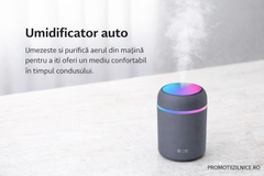 Set 2 Difuzor Aromaterapie cu LED RGB Silentios pentru Casa, Birou si Masina + CADOU 12 Sticlute Aroma PromotiiZilnice