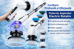 Perie Electrica Rotativa 9 in 1 cu 9 Capete, 2 Viteze, Maner Reglabil, Autonomie Mare, LED PromotiiZilnice