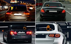 1+1 CADOU Semn LED Auto cu Telecomanda, Design Mana, 4 Moduri, Efect Vizual Stralucitor, Negru/Galben PromotiiZilnice