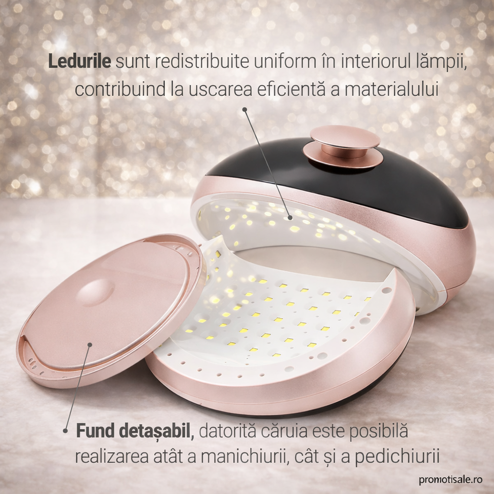 Lampă UV LED Profesională 48W Global Fashion S1 pentru Manichiură și Pedichiură – 30 LED-uri, Timer 10/30/60s, Senzor Automat PromotiiZilnice