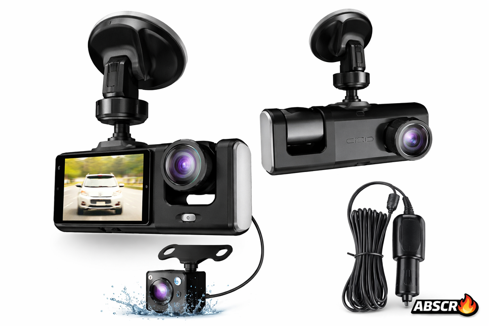 Camera auto DVR 3 canale, fata + interior + spate, Full HD 1080P, unghi larg 170°, ecran 2 inch, vedere nocturna, G-sensor, inregistrare in bucla PromotiiZilnice