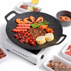 Set 2 Bucăți Plită Japoneză 36 cm – Antiaderentă, Gătire Rapidă pe Aragaz & Inducție PromotiiZilnice