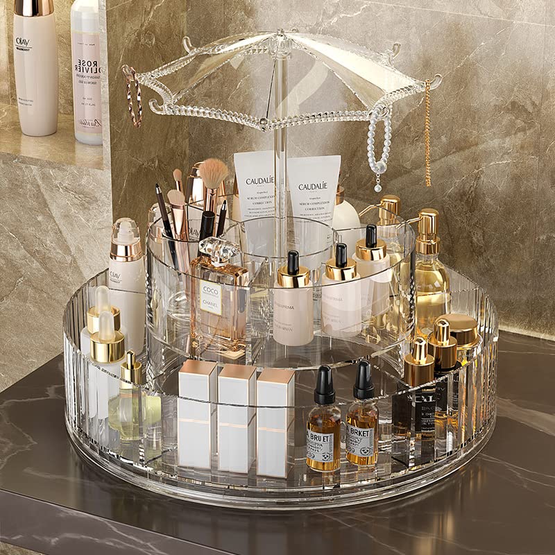 Organizator Cosmetice Rotativ 360° cu Design Elegant – Suport de Machiaj Multifunctional PromotiiZilnice