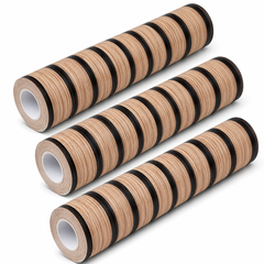 Set 3 Bucăți Tapet Autoadeziv Decorativ 3D Aspect Lamele Lemn, 45 cm x 3 m PromotiiZilnice