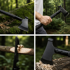 Accesoriu Multifunctional 6 in 1 pentru Camping si Excursii, cu Busola si Fluier, 43.5 cm BoomSale