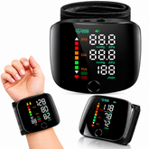 Tensiometru Digital de Încheietură, Ecran LED Mare, Măsurare Automată, Detectare Puls Neregulat, Memorie, Anunț Vocal, USB-C, Negru PromotiiZilnice