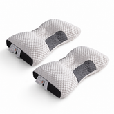 Set 2 Perne Anatomice din Spumă cu Memorie, Reglabile pe Înălțime, Suport Cervical, Husă Respirabilă, 65 x 40 cm PromotiiZilnice
