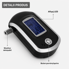 Tester Alcoolemie Digital Portabil cu 5 Muștiucuri, Afișaj LCD, Rezultate Rapide și Precise PromotiiZilnice