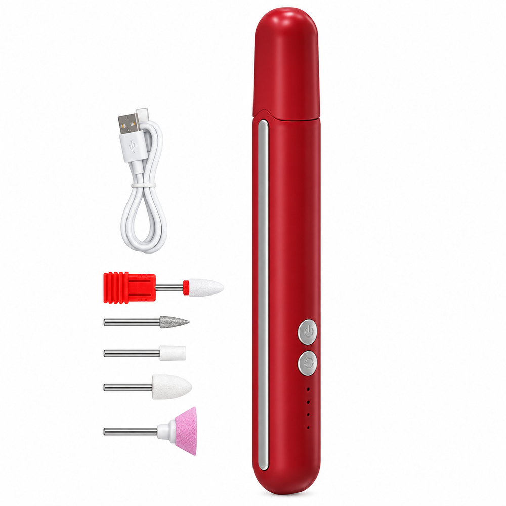 Freză Electrică pentru Manichiură și Pedichiură, Portabilă, USB, cu Capete de Frezare Powersale