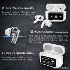 Casti Wireless Bluetooth A9 Pro – Bluetooth 5.4, Microfon HD, Control Tactil, ANC/ENC, Rezistente la Apă, Autonomie Extinsă PromotiiZilnice
