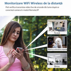 Set 2 Mini cameră de securitate wireless 1080P HD, vedere nocturnă, suport magnetic PromotiiZilnice