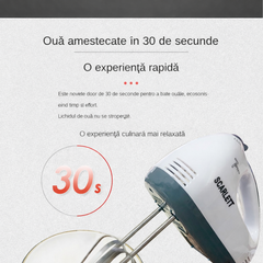 Mixer de mana Scarlett, putere 260W, 7 viteze, alb PromotiiZilnice