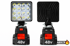 Lampa de lucru LED portabilă 48W cu acumulator Li-Ion 48V – Proiector reglabil 90°, iluminare puternică, autonomie mare PromotiiZilnice