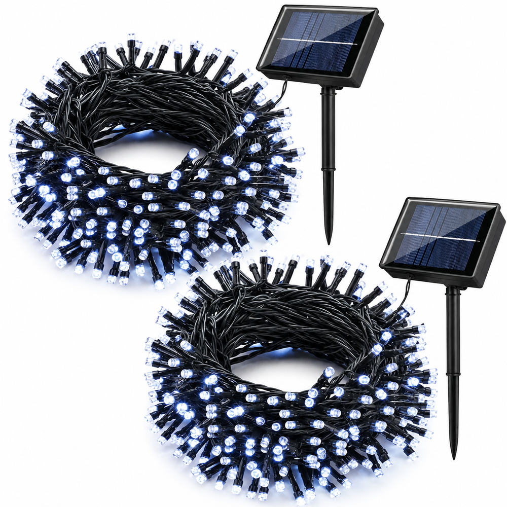Set 2 Instalații Solare LED, 10 m, 100 LED-uri/Bucată Powersale