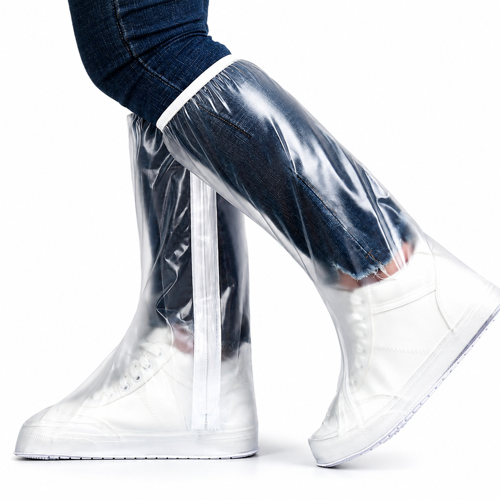 Set 2 Huse Impermeabile pentru Încălțăminte, PVC Transparent Antiderapant, Protecție Ploaie și Noroi, Reutilizabile, Unisex Powersale