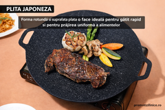 Set 2 Bucăți Plită Japoneză 36 cm – Antiaderentă, Gătire Rapidă pe Aragaz & Inducție PromotiiZilnice