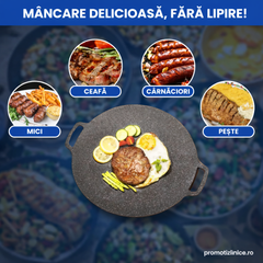 Set 2 Bucăți Plită Japoneză 36 cm – Antiaderentă, Gătire Rapidă pe Aragaz & Inducție PromotiiZilnice