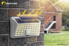 Set 10 Lampi Solare JORTAN LED 90 SMD cu Senzor de Miscare, IP65, Iluminat Exterior Curte Gradina Terasa, Panou Solar, Lumina Alba Rece PromotiiZilnice