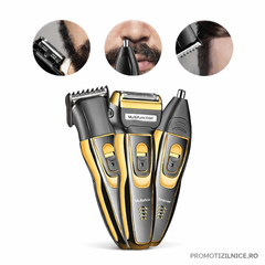 Aparat de Tuns 3-în-1 Multishaver – Trimmer Tuns, Barbierit & Îndepărtare Păr Nas/Urechi – Lame Oțel Inoxidabil PromotiiZilnice