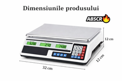 Cantar Comercial Electronic Profesional 40 Kg Gardeon – Afisaj Dublu Iluminat, Tava Inox, Functie Memorie BoomSale