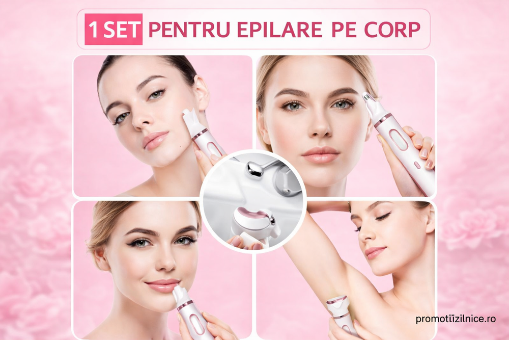 Aparat de ras electric pentru femei 4-în-1, reîncărcabil USB – rasori, trimmer și perie de curățare PromotiiZilnice