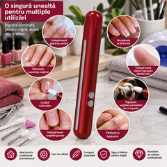 Freză Electrică pentru Manichiură și Pedichiură, Portabilă, USB, cu Capete de Frezare Powersale