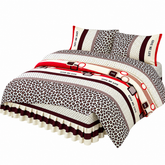 Lenjerie de Pat Premium 4 Piese din Finet – Animal Print, Model H798 Powersale