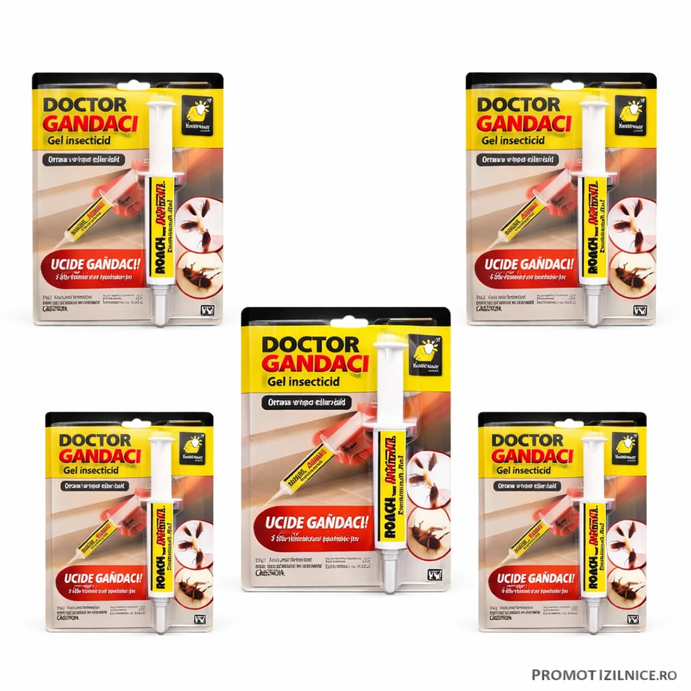 Set 5 x Gel Insecticid Antigandaci RoachDoctor 30g – Aplicare Precisa, Efect Rapid PromotiiZilnice