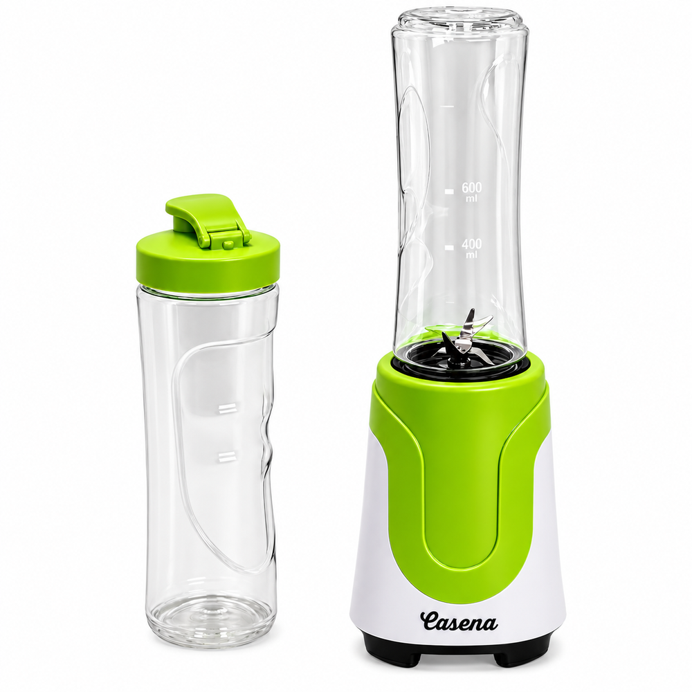 Blender Personal Casena Victor 180W, 2 Recipiente 600 ml, Alb-Verde Powersale