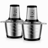 Set 2x Tocator Electric RAF R.7031, 1000W, Bol Inox 3L, 2 Viteze, 4 Lame din Otel Inoxidabil – Tocare Rapida Carne, Legume, Fructe Powersale